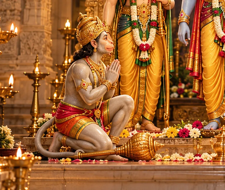 Hanuman in prayer